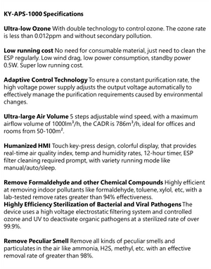 Commercial and Medical Grade Air Purifier | KY-APS-1000