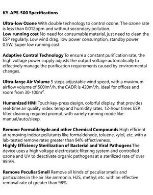 Commercial and Medical Grade Air Purifier | KY-APS-500